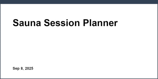 Sauna Session Planner